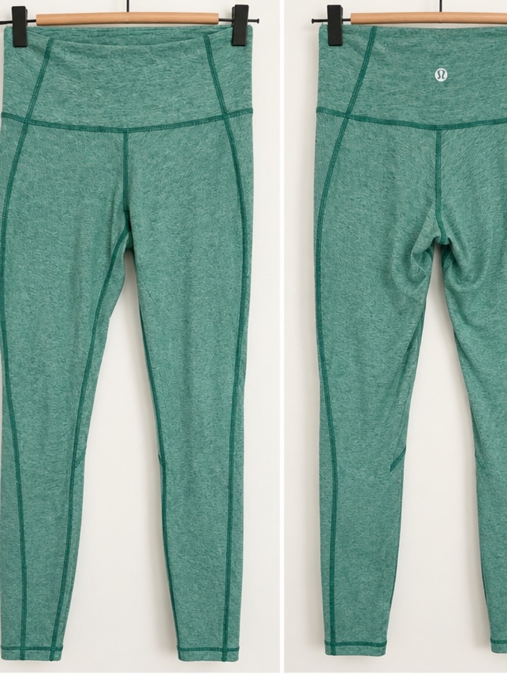 Lululemon High-Rise Leggings Size 6 – Green Micro Stripe